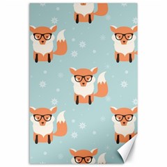 Cute Fox Pattern Canvas 24  X 36  by Bigfootshirtshop