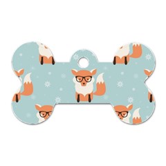 Cute Fox Pattern Dog Tag Bone (one Side) by Bigfootshirtshop