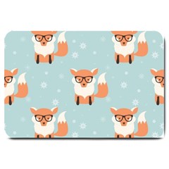 Cute Fox Pattern Large Doormat  by Bigfootshirtshop