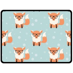 Cute Fox Pattern Fleece Blanket (large)  by Bigfootshirtshop