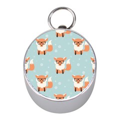 Cute Fox Pattern Mini Silver Compasses by Bigfootshirtshop