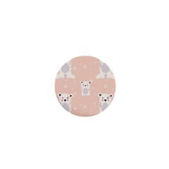 Cute Polar Bear Pattern 1  Mini Buttons by Bigfootshirtshop