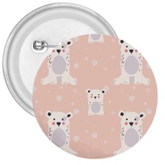 Cute Polar Bear Pattern 3  Buttons by Bigfootshirtshop