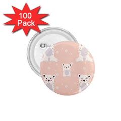 Cute Polar Bear Pattern 1 75  Buttons (100 Pack)  by Bigfootshirtshop