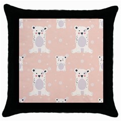 Cute Polar Bear Pattern Throw Pillow Case (black) by Bigfootshirtshop