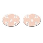 Cute Polar Bear Pattern Cufflinks (Oval) Front(Pair)