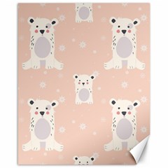 Cute Polar Bear Pattern Canvas 16  X 20   by Bigfootshirtshop