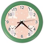 Cute Polar Bear Pattern Color Wall Clocks Front