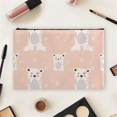 Cute Polar Bear Pattern Cosmetic Bag (large)  by Bigfootshirtshop