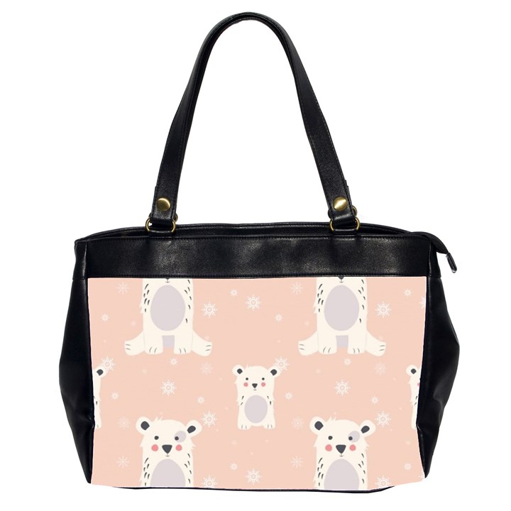 Cute Polar Bear Pattern Office Handbags (2 Sides) 