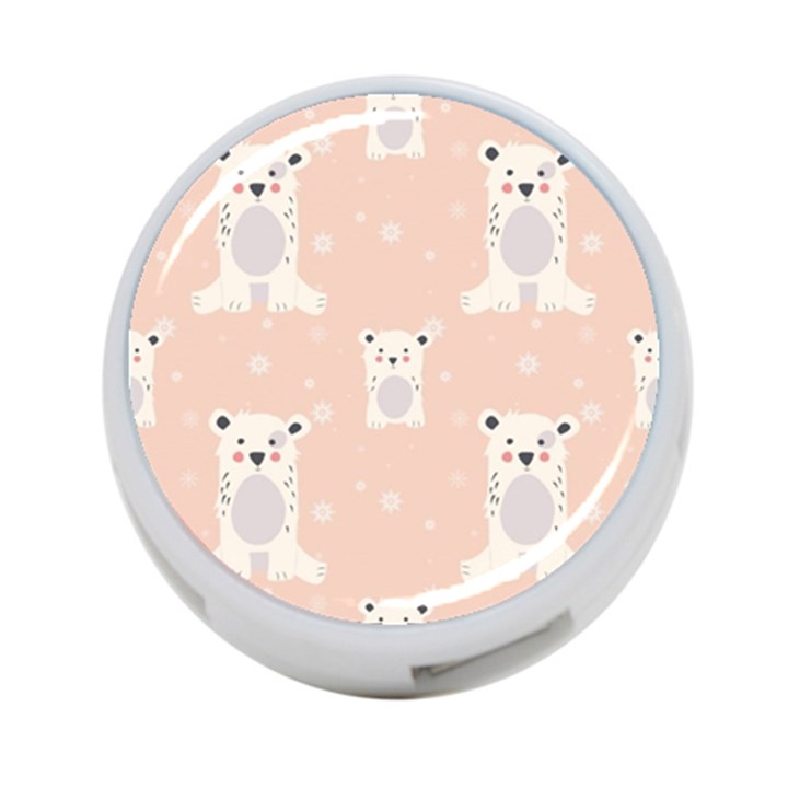 Cute Polar Bear Pattern 4-Port USB Hub (Two Sides) 