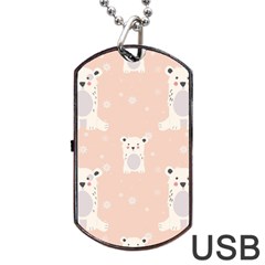 Cute Polar Bear Pattern Dog Tag Usb Flash (one Side) by Bigfootshirtshop