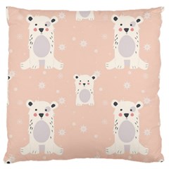 Cute Polar Bear Pattern Large Cushion Case (two Sides) by Bigfootshirtshop