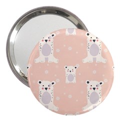 Cute Polar Bear Pattern 3  Handbag Mirrors by Bigfootshirtshop