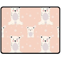 Cute Polar Bear Pattern Double Sided Fleece Blanket (medium)  by Bigfootshirtshop