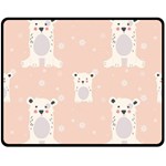 Cute Polar Bear Pattern Double Sided Fleece Blanket (Medium)  58.8 x47.4  Blanket Back