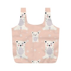 Cute Polar Bear Pattern Full Print Recycle Bags (m)  by Bigfootshirtshop