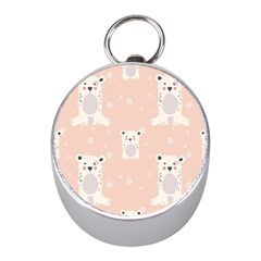 Cute Polar Bear Pattern Mini Silver Compasses by Bigfootshirtshop