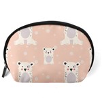 Cute Polar Bear Pattern Accessory Pouches (Large)  Back