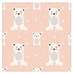 Cute Polar Bear Pattern Large Satin Scarf (square) by Bigfootshirtshop