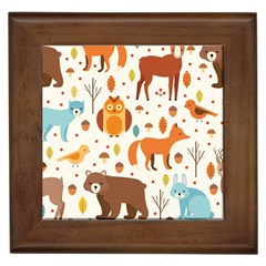 Woodland Friends Pattern Framed Tiles by Bigfootshirtshop