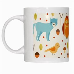 Woodland Friends Pattern White Mugs by Bigfootshirtshop