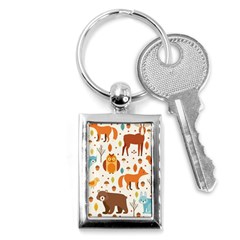 Woodland Friends Pattern Key Chains (rectangle)  by Bigfootshirtshop