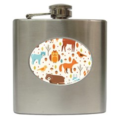 Woodland Friends Pattern Hip Flask (6 Oz) by Bigfootshirtshop