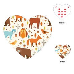 Woodland Friends Pattern Playing Cards (heart)  by Bigfootshirtshop