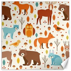 Woodland Friends Pattern Canvas 20  X 20   by Bigfootshirtshop