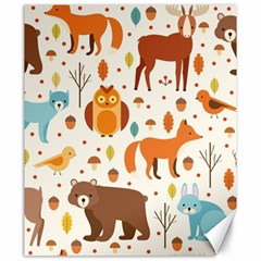 Woodland Friends Pattern Canvas 20  X 24   by Bigfootshirtshop