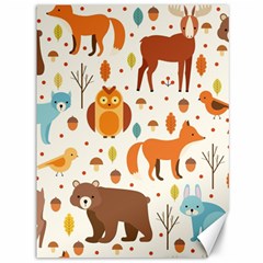 Woodland Friends Pattern Canvas 36  X 48   by Bigfootshirtshop