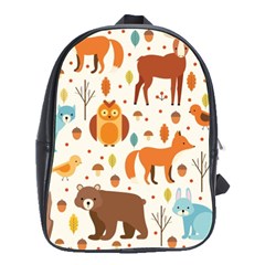 Woodland Friends Pattern School Bag (large) by Bigfootshirtshop