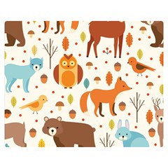 Woodland Friends Pattern Double Sided Flano Blanket (medium)  by Bigfootshirtshop