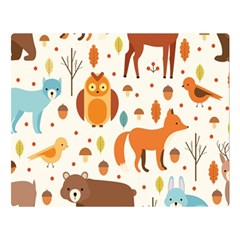 Woodland Friends Pattern Double Sided Flano Blanket (large)  by Bigfootshirtshop