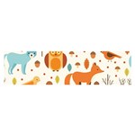 Woodland Friends Pattern Satin Scarf (Oblong) Front