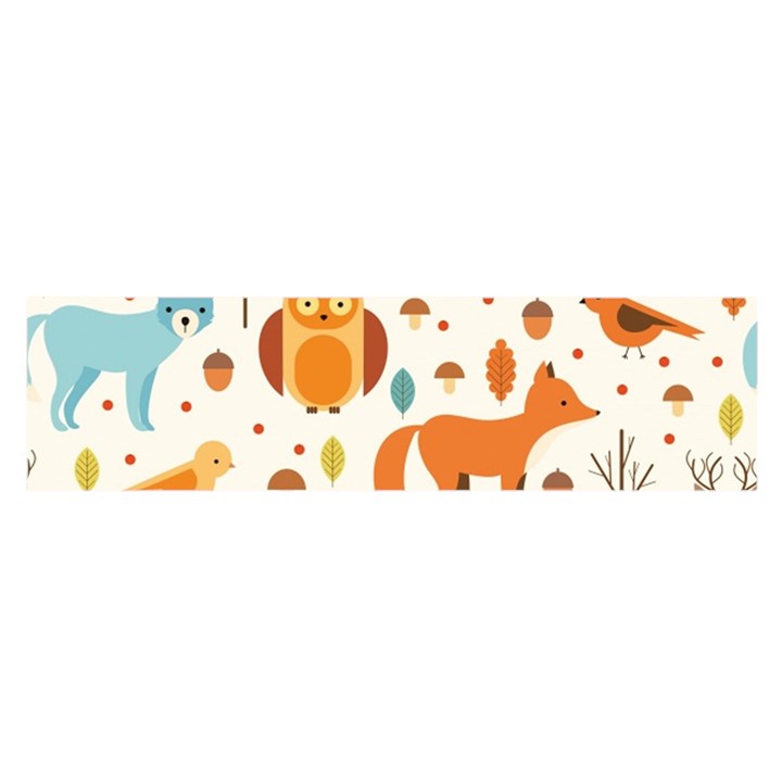 Woodland Friends Pattern Satin Scarf (Oblong)