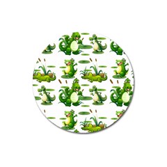 Crocodiles In The Pond Magnet 3  (round)