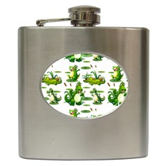 Crocodiles In The Pond Hip Flask (6 Oz) by Bigfootshirtshop