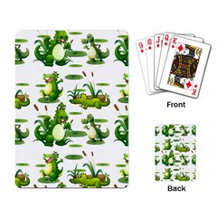 Crocodiles In The Pond Playing Card by Bigfootshirtshop