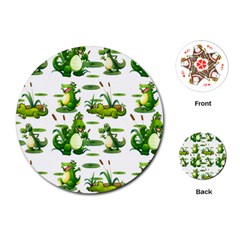 Crocodiles In The Pond Playing Cards (round)  by Bigfootshirtshop