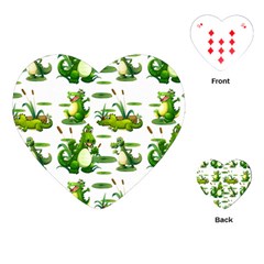 Crocodiles In The Pond Playing Cards (heart)  by Bigfootshirtshop