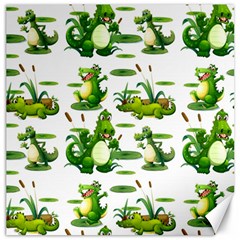 Crocodiles In The Pond Canvas 12  X 12   by Bigfootshirtshop