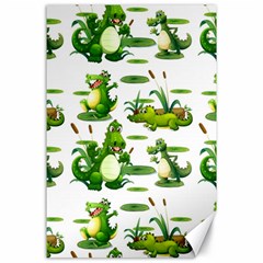 Crocodiles In The Pond Canvas 24  X 36  by Bigfootshirtshop