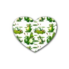 Crocodiles In The Pond Rubber Coaster (heart) 