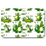 Crocodiles In The Pond Large Doormat  30 x20  Door Mat