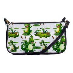 Crocodiles In The Pond Shoulder Clutch Bags by Bigfootshirtshop