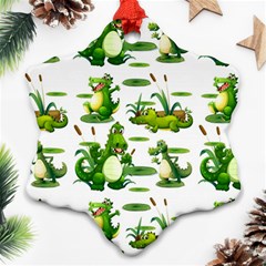 Crocodiles In The Pond Ornament (snowflake) by Bigfootshirtshop