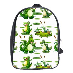 Crocodiles In The Pond School Bag (xl) by Bigfootshirtshop