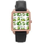 Crocodiles In The Pond Rose Gold Leather Watch  Front